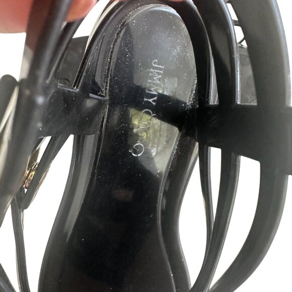 JIMMY CHOO Margot Black Gold Gladiator  Jelly Sandals size 37 / US 7 - Picture 4 of 11